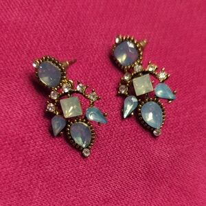 Elegant Opal and Crystal Earrings